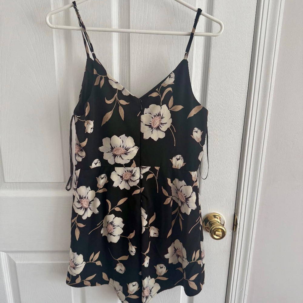 Lulus black floral romper